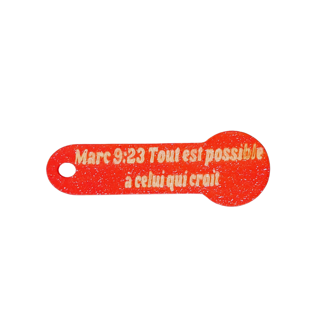 Passe-caddie avec le verset Marc 9:23 "Tout est possible à celui qui croît"