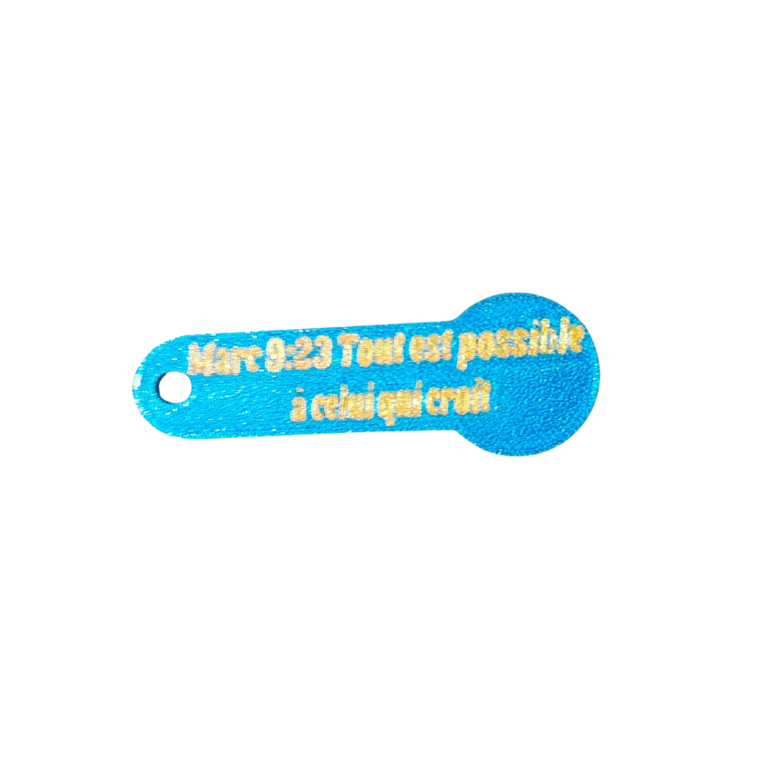 Passe-caddie avec le verset Marc 9:23 "Tout est possible à celui qui croît"