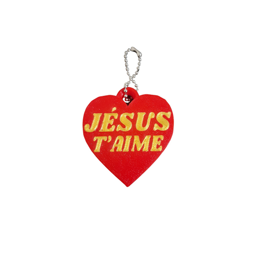 Porte-clé 5 cm x 5 cm  "Jésus-t'aime"